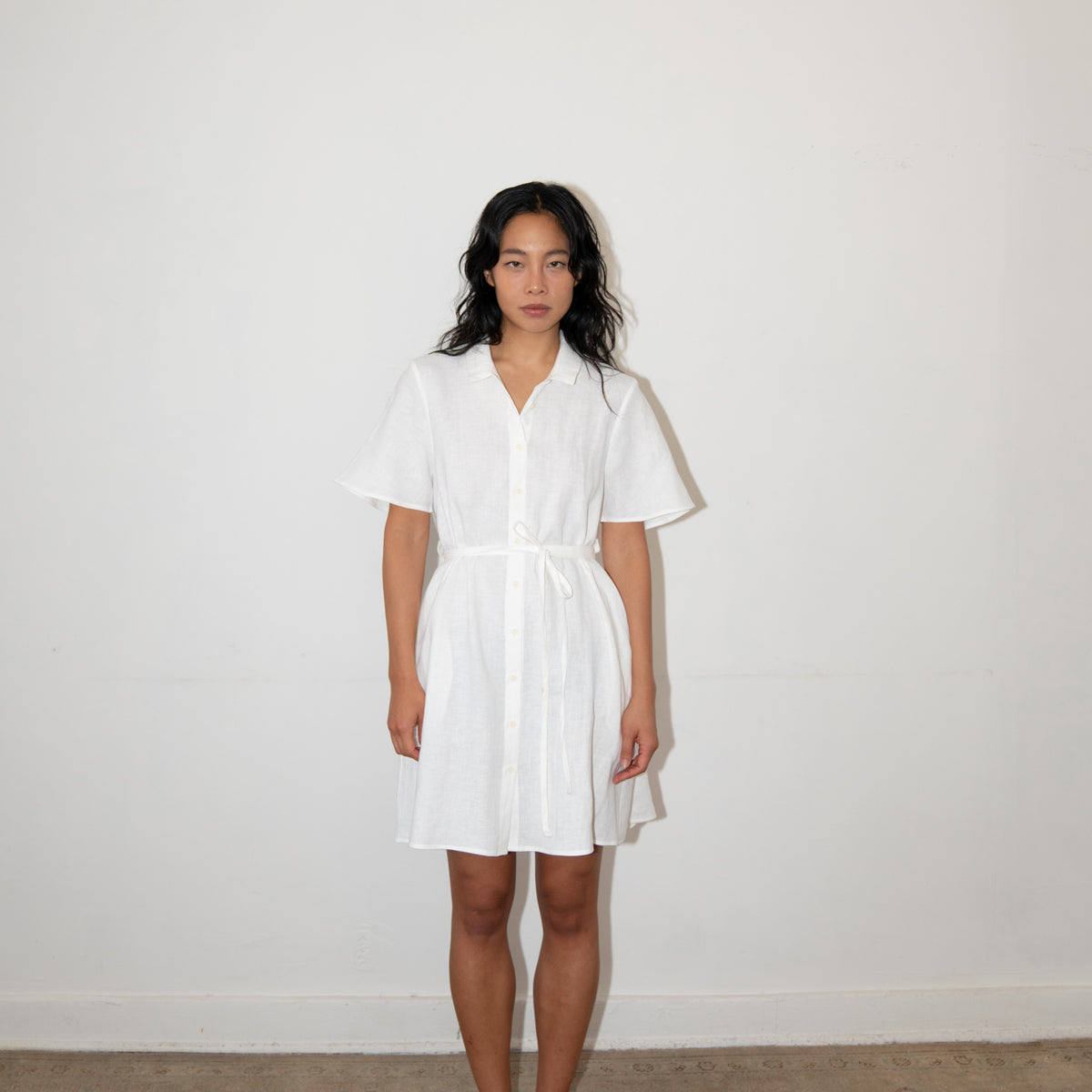 short sleeve shirt dress white FRANCIS Dress