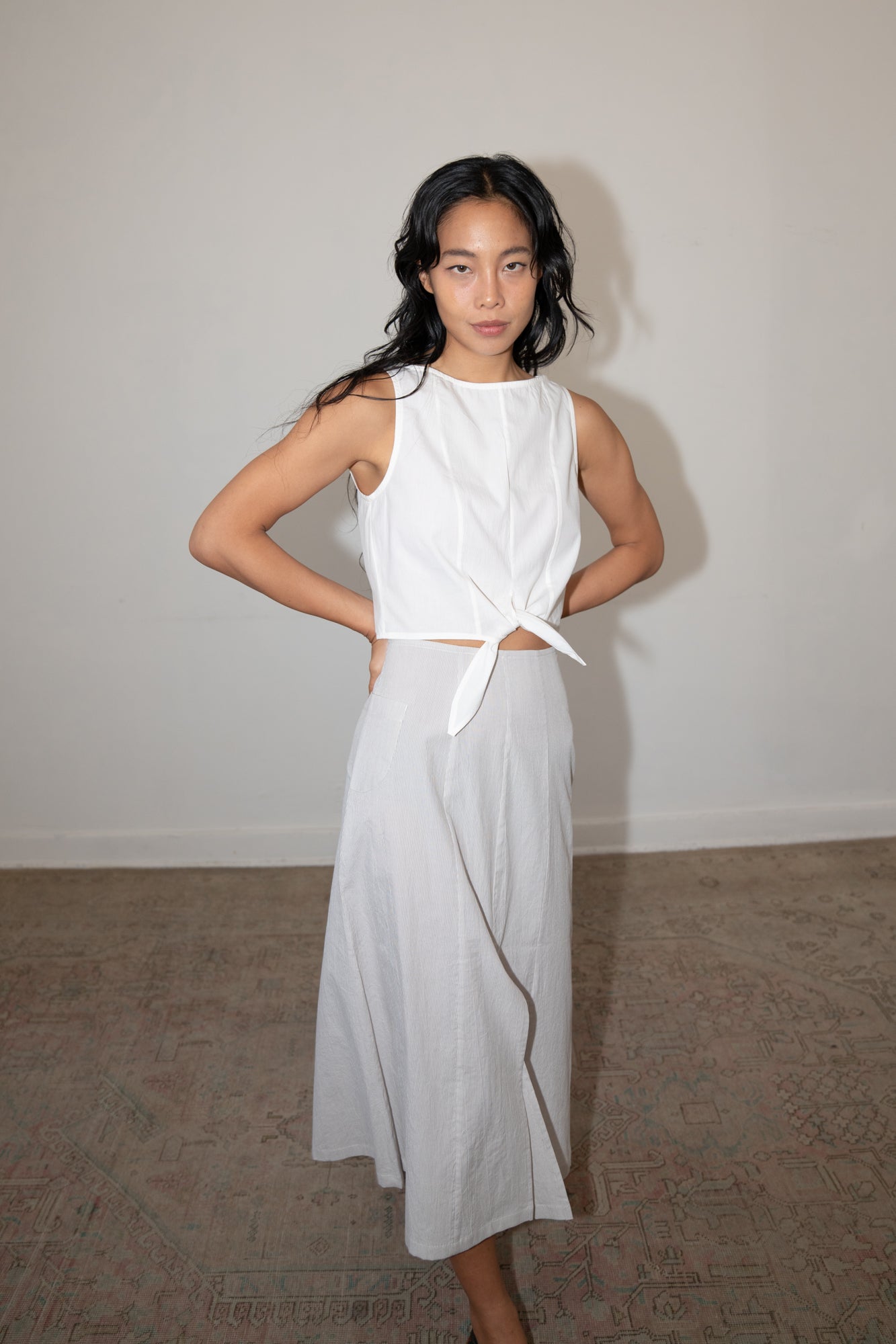 クラネ CLANE TWIST RIB HENRY NECK LONG TOPS （MINT） クラネ CLANE TWIST RIB HENRY NECK LONG TOPS （MINT） -靴